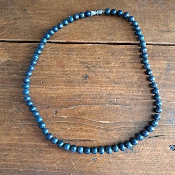 Jewelry Elegant Dark Blue Freshwater Pearl Necklace Poshmark